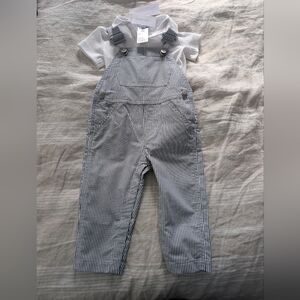 Jacadi Striped Overalls with White Shirt